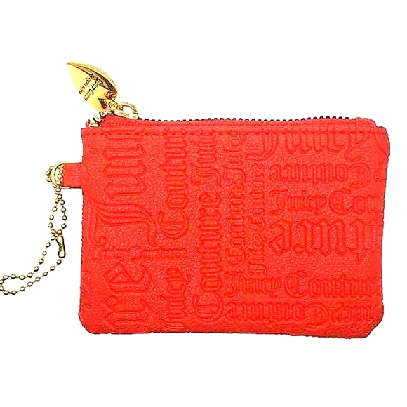 Juicy Couture Red Keychain Wristlet with Gold Heart Logo - Small - Picture 5 of 8